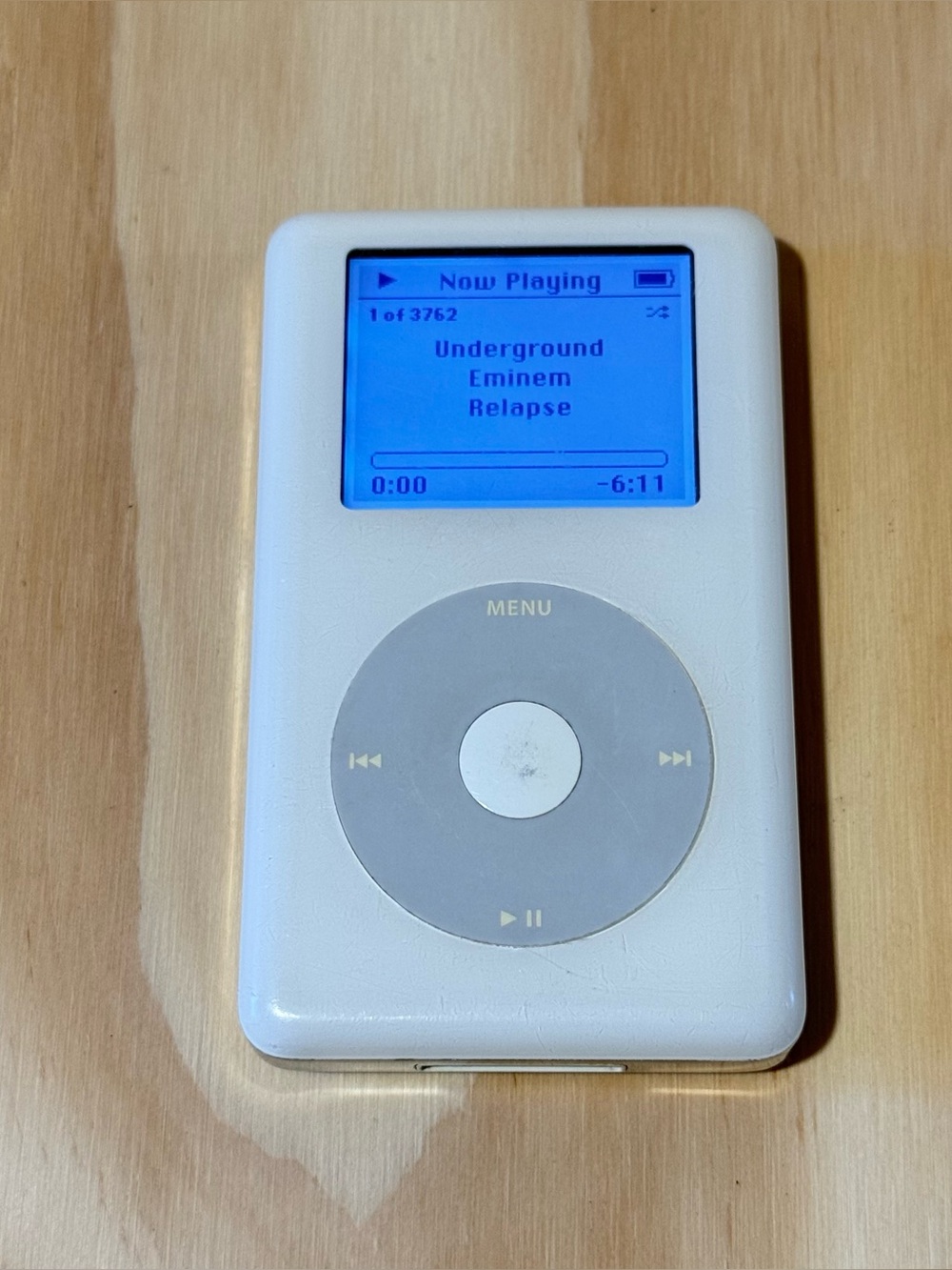 iPod Classic 4thGen 20GB Wht Model:A1059 Tested Good w/3762Song-Charge Read Info